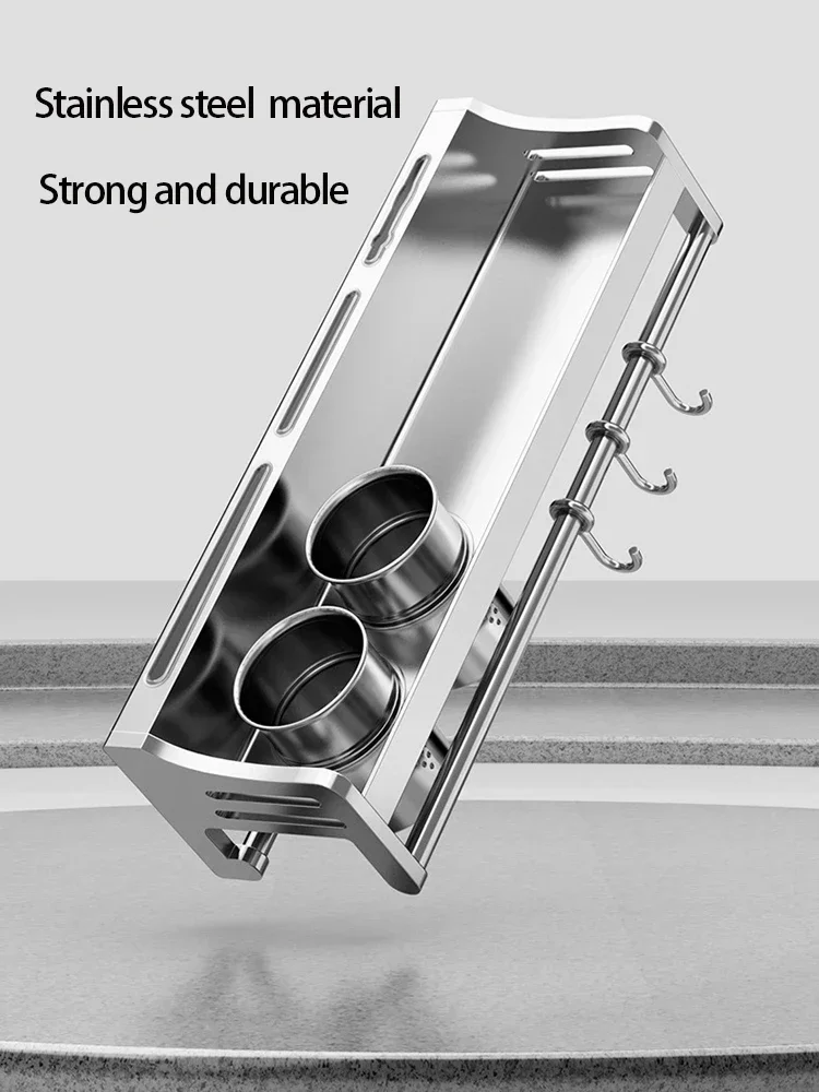 Multifunctional Storage Rack Cutting Board Holder Wall Spice Rack Utensils  for Kitchen Seasoning Rack Spoon Holder Organize 5