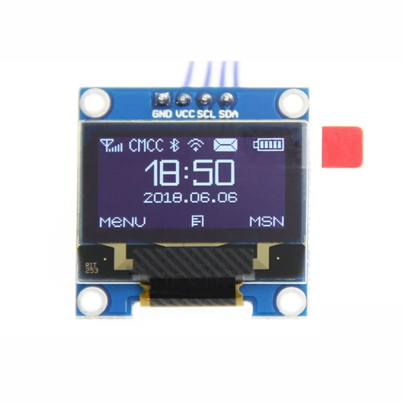 

5Pcs 0.96 Inch IIC I2C Serial GND 128X64 OLED LCD LED Display Module SSD1306 For Arduino Kit White Display