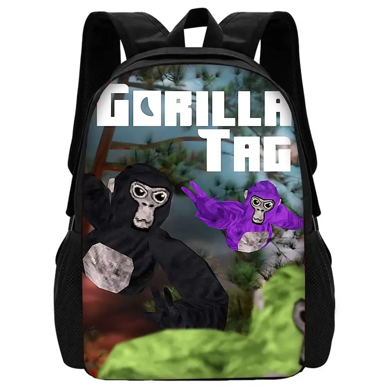 Cartoon Novelty Cool Gorilla Children's Backpack with Lunch and Pencil Bags - Perfect Gift for Kids