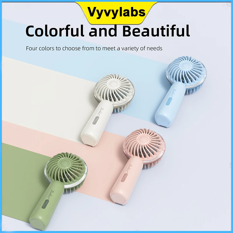 Vyvylabs handheld mini fan outdoor portable hanging fan USB rechargeable 1200mAh desktop
