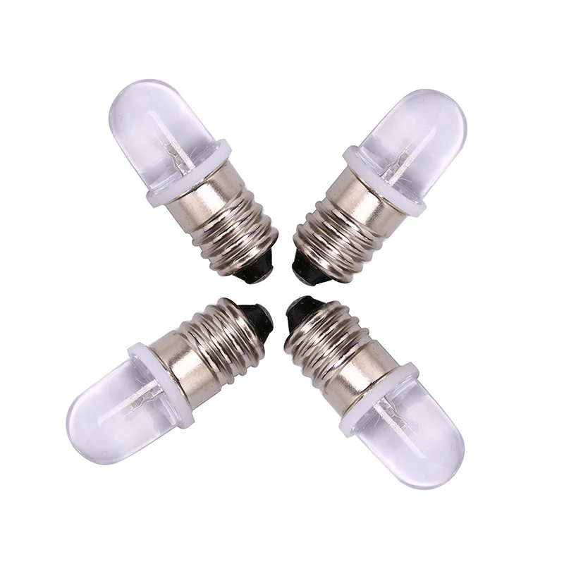 

5pcs/set E10 Led Bulb DC 3V 4.5V Instrument Bulb Indicator Bulb Flashlight Bulb Transparent Low Power Not Large-area Lighting