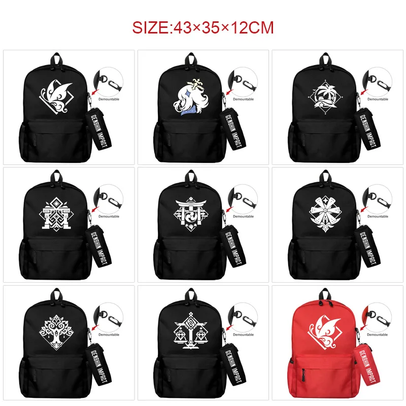 

Anime Peripheral Kawaii Genshin Impact Backpack Student School Bag Large Capacity Backpack Outdoor Travel Bag Gift for Friends