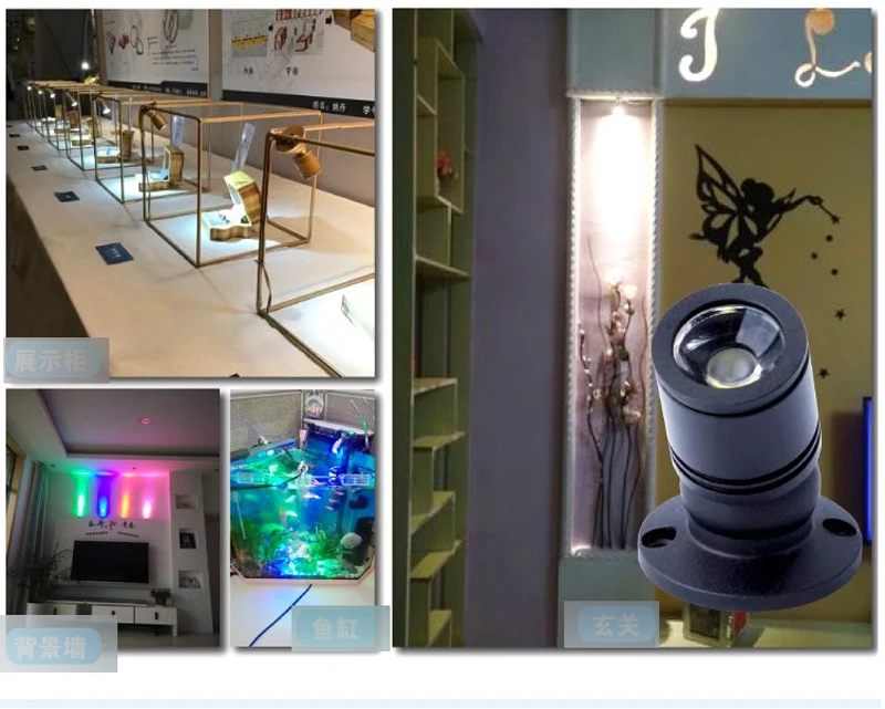 LED USB 5V 3W LED 스포트라이트, 표면 장착 캐비닛 쇼케이스 카운터 주얼리 램프, 회전 각도 천장 미니 스포트라이트