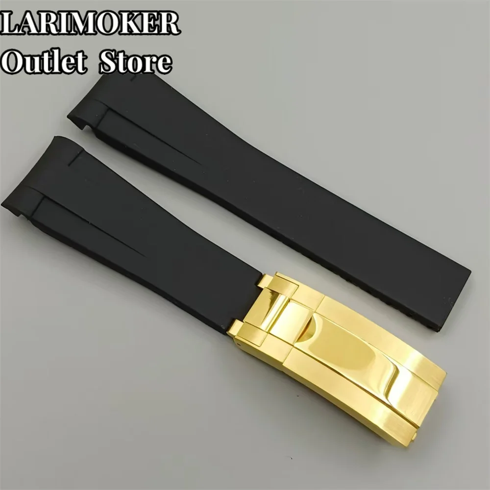 20mm Multi-Color Rubber Watch Strap with Stainless Steel Buckle