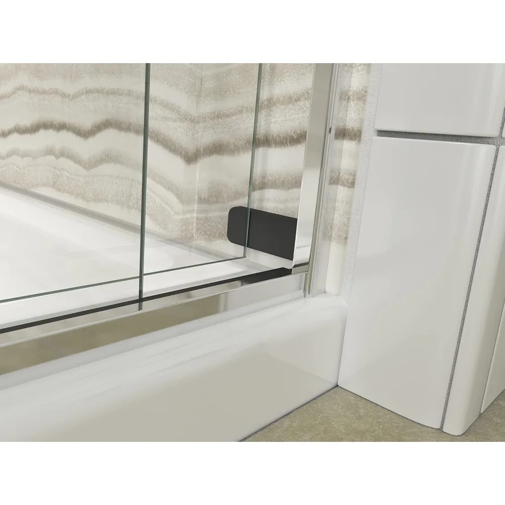 Shower Door, 74.00 x 3.06 x 59.63 inches, Crystal Clear with Matte Nickel frame 6