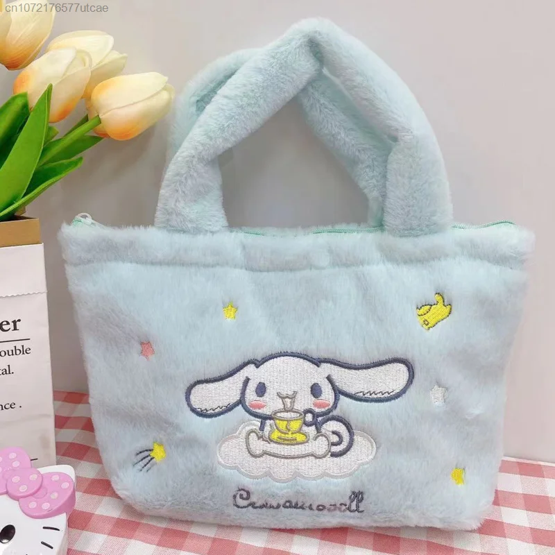 Hello Kitty Pattern Bag, Plush Kawaii Tote Bag, Trendy Storage Handbag -  Temu