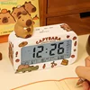Kawaii Capybara Anime Alarm Clock Room Desktop Ornament Student Alarm Clock Charm Birthday Gift With Stickers 1