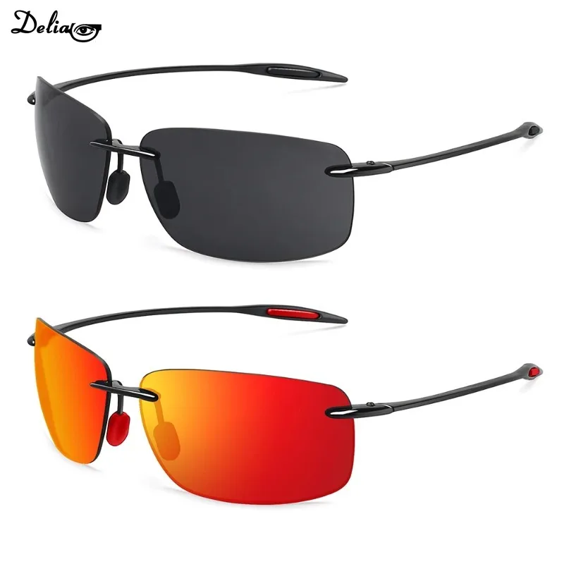 

Солнцезащитные очки без оправы UV400 для мужчин и женщин, классические спортивные аксессуары в прямоугольной оправе, с ультралегкой оправой, для вождения, гольфа