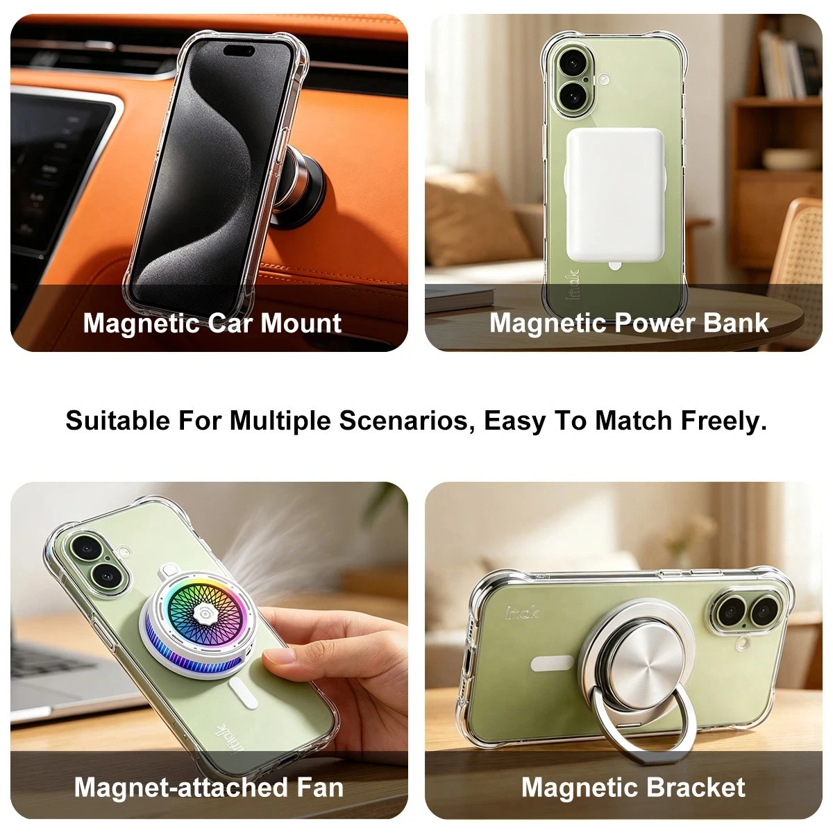 Magnetic Crystal Clear Protective Case with Magsafe - Transparent Cover Coque s