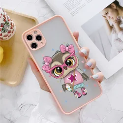 Adorable Owl Shockproof Phone Case - Durable Back Cover with Cute Design - iPhone 12 Pro (Pink KMTY 8)