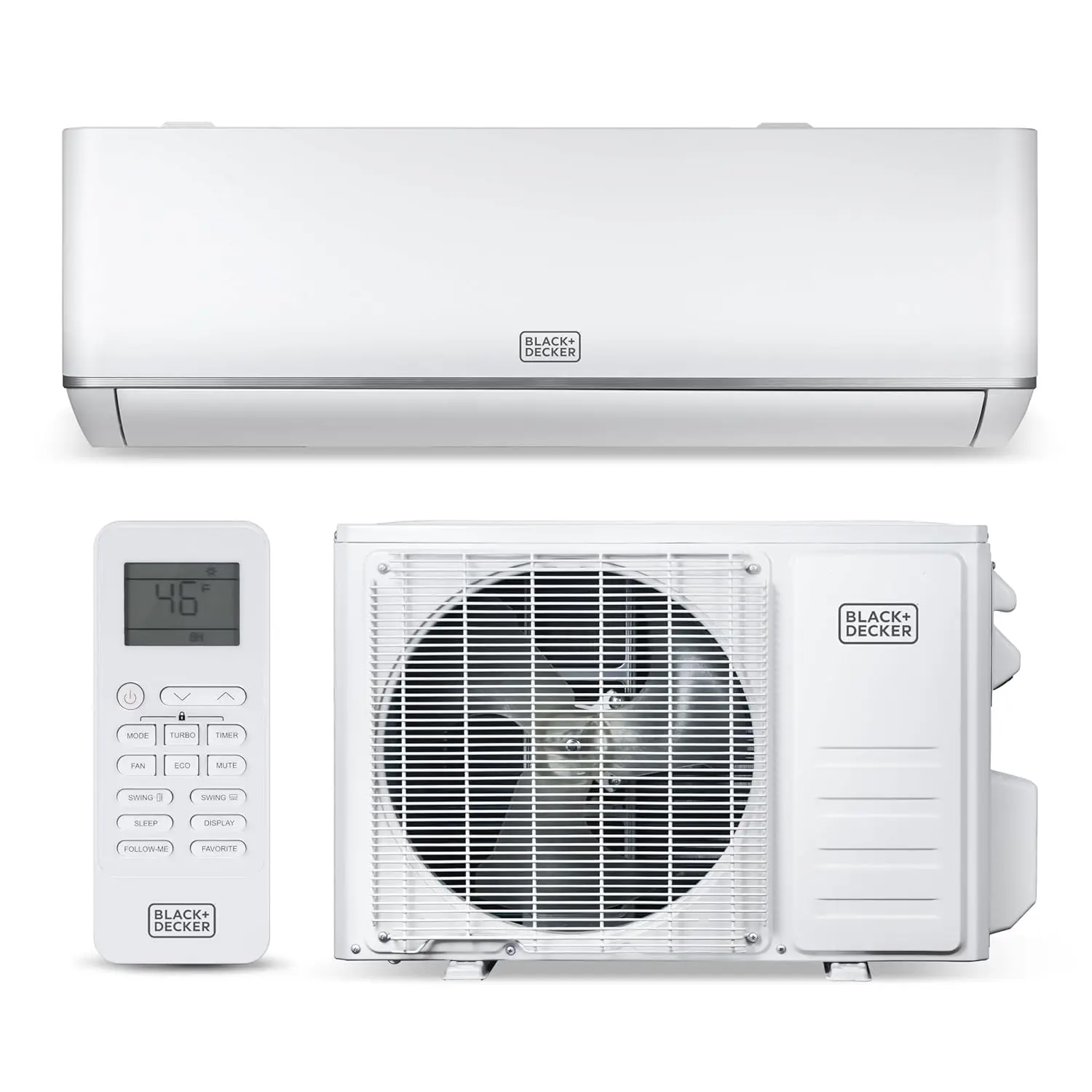 BLACK+DECKER 9,000 BTU Smart Mini Split Air Conditioner with Heat, Inverter Compressor, Wi-Fi, Voice Control, ENERGY STAR, 24 SE