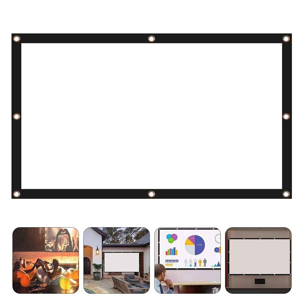 

Projection Screen Projector Portable Outdoor Foldable Theater Polyester High Definition