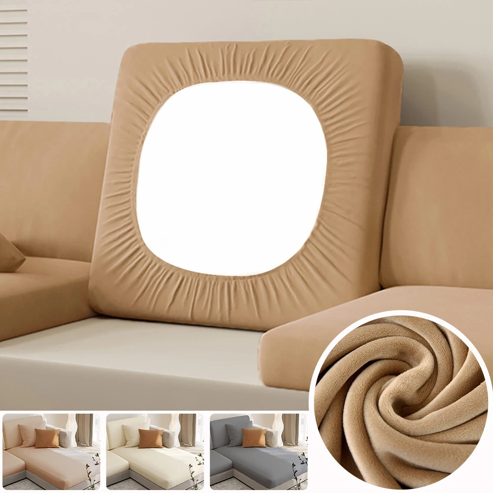 Velvet Sofa Seat Cushion Cover for Living Room Soft Elastic Sofa Cover Furniture Protector L Shape Corner Couch Slipcover