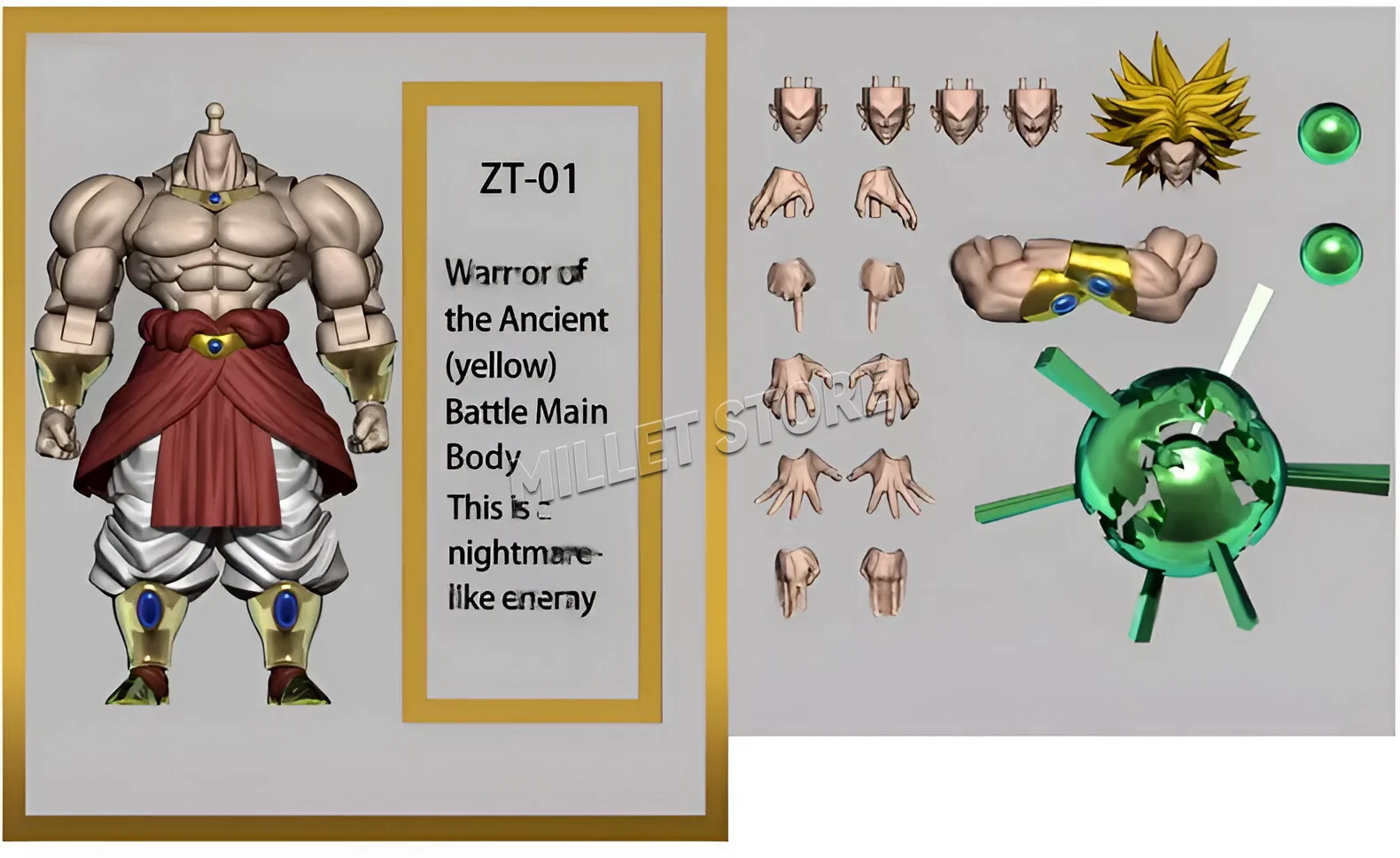 新ZTスタジオ ブロリー アクションフィギュア ドラゴンボールZ ZT01