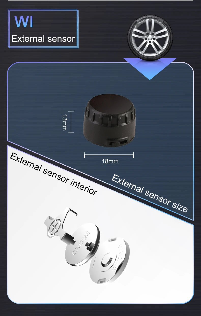 CARUED TPMS  Ÿ̾ з ͸,  ܺ ̴  ͸,   ˶, ڵ TPMS, U903, 4 