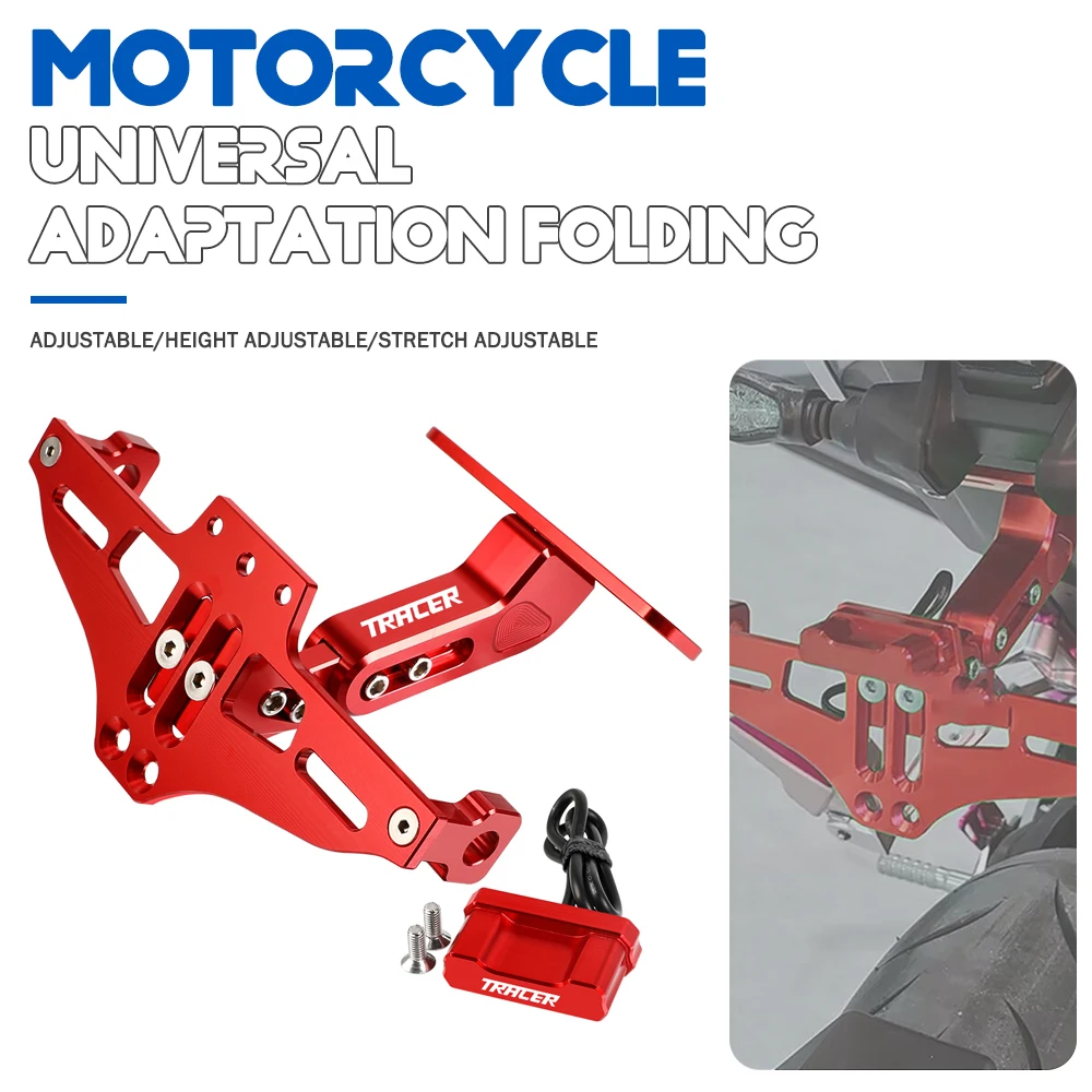 

FOR YAMAHA TRACER 900 700 TRACER900 TRACER700 Universal CNC Aluminum Motorcycle Rear License Plate Mount Holder With LED Light