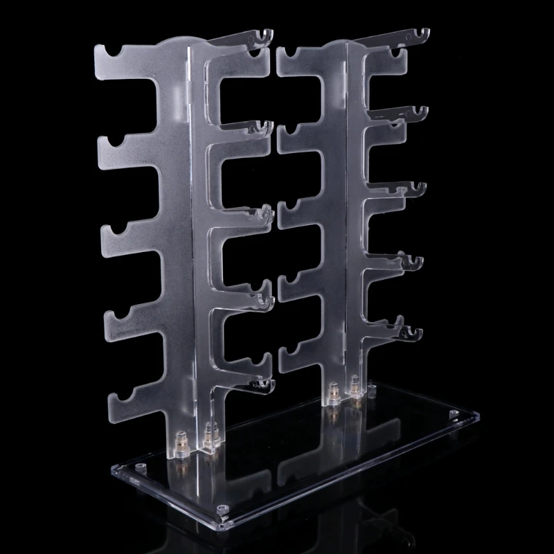 

E15E Two Row Sunglasses Rack 10 Pairs Glasses Holder Display Stand Transparent