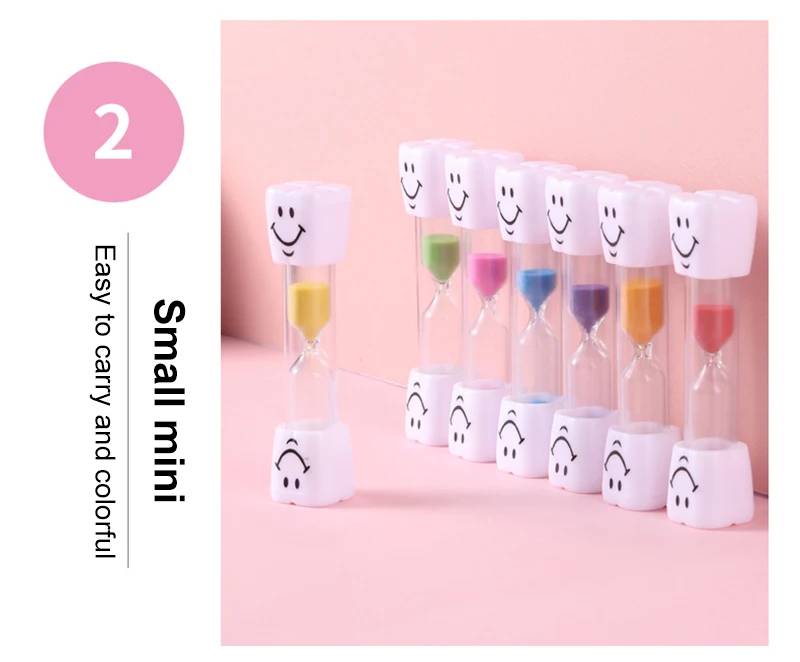 Children Kids Toothbrush Timer 3 Minutes 2 Minutes Smile Sandglass Tooth Brushing Hourglass Gift Sand Clock 5