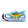EXDINO Dinosaur LED Flashing Summer Sandals 6Y Boys Children Cut-Outs Closed Toe Fashion Little Kids Beach Shoes Anti-Slip 4