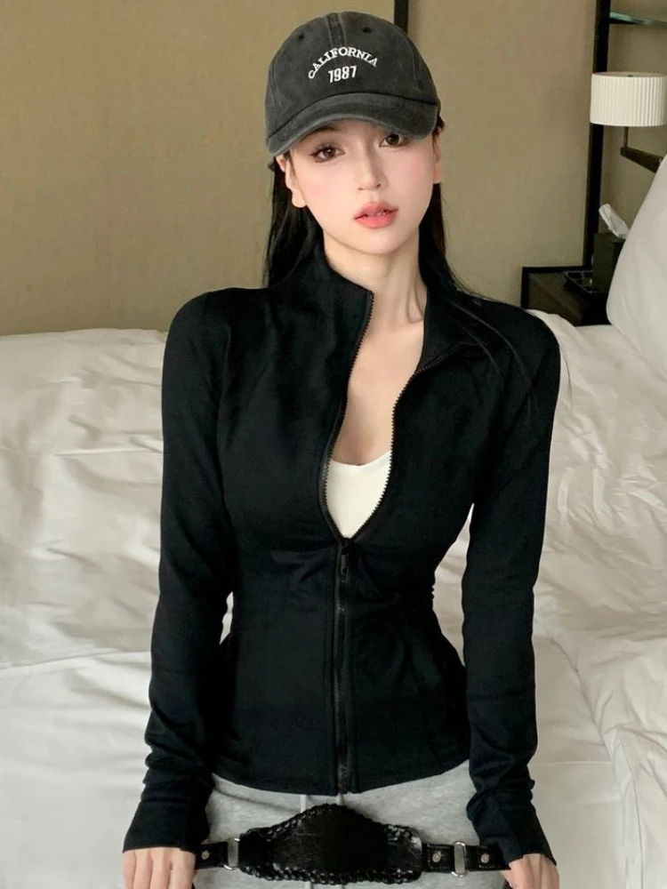 Skinny Jackets Women Sun-proof Tender Sporty All-match Holiday Summer Ulzzang Outwear Chic Zip-up Mujer Jogger Clothing Basic