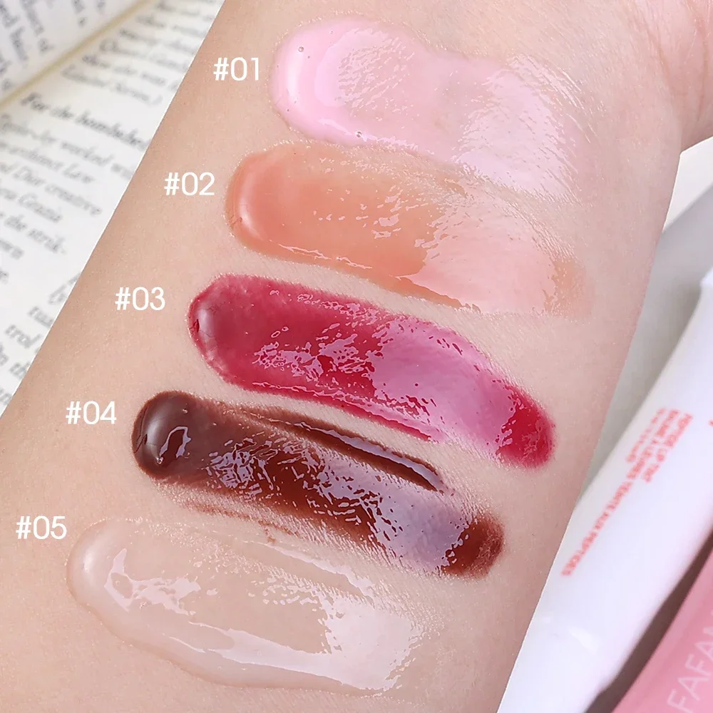 Jelly Tube Lip Gloss Mirror Lip Glaze Nutrient Plump Liquid Lipstick Natural Mineral Oil Clear Moisturizing Gloss Cosmetics lip gloss,lip makeup,lip glaze