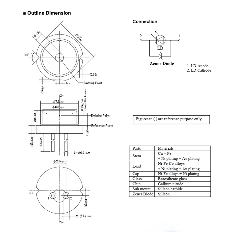 NUBM08 Platte Cap 450nm 5W Laser Diode Nichia Enkele Buis Ld Bewegen Collimator Lens Met Flat Window Pakket