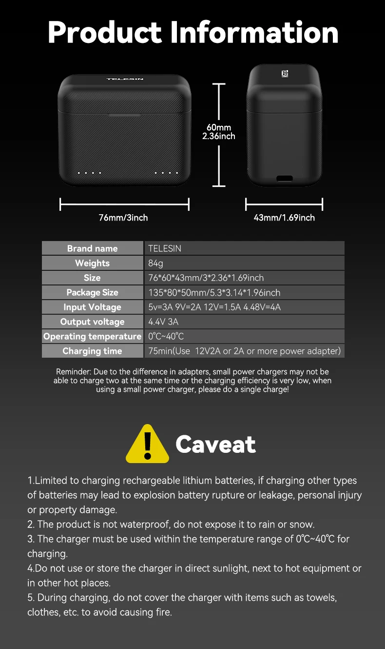 Battery Charger For X5 Battery 2 Slots TF Card Battery Storage Pocket Charger B