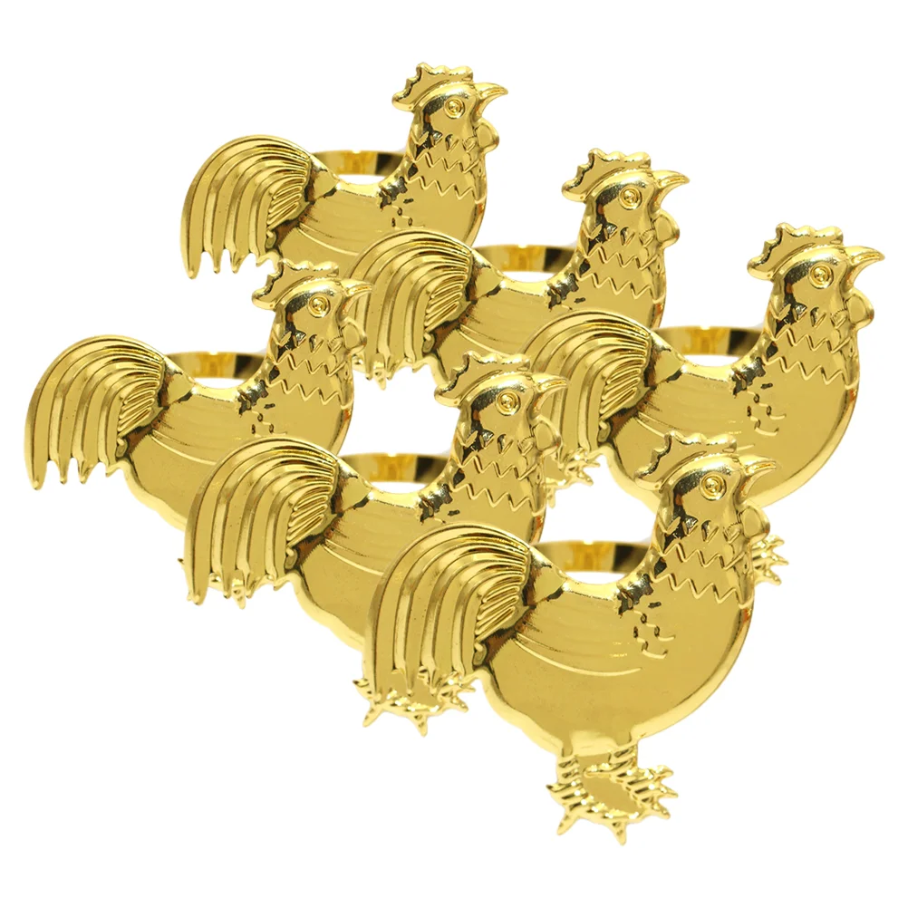 

6 Pcs Napkin Ring Delicate Serviette Buckle Wedding Mouth Circle Decors Alloy Napkins Chic