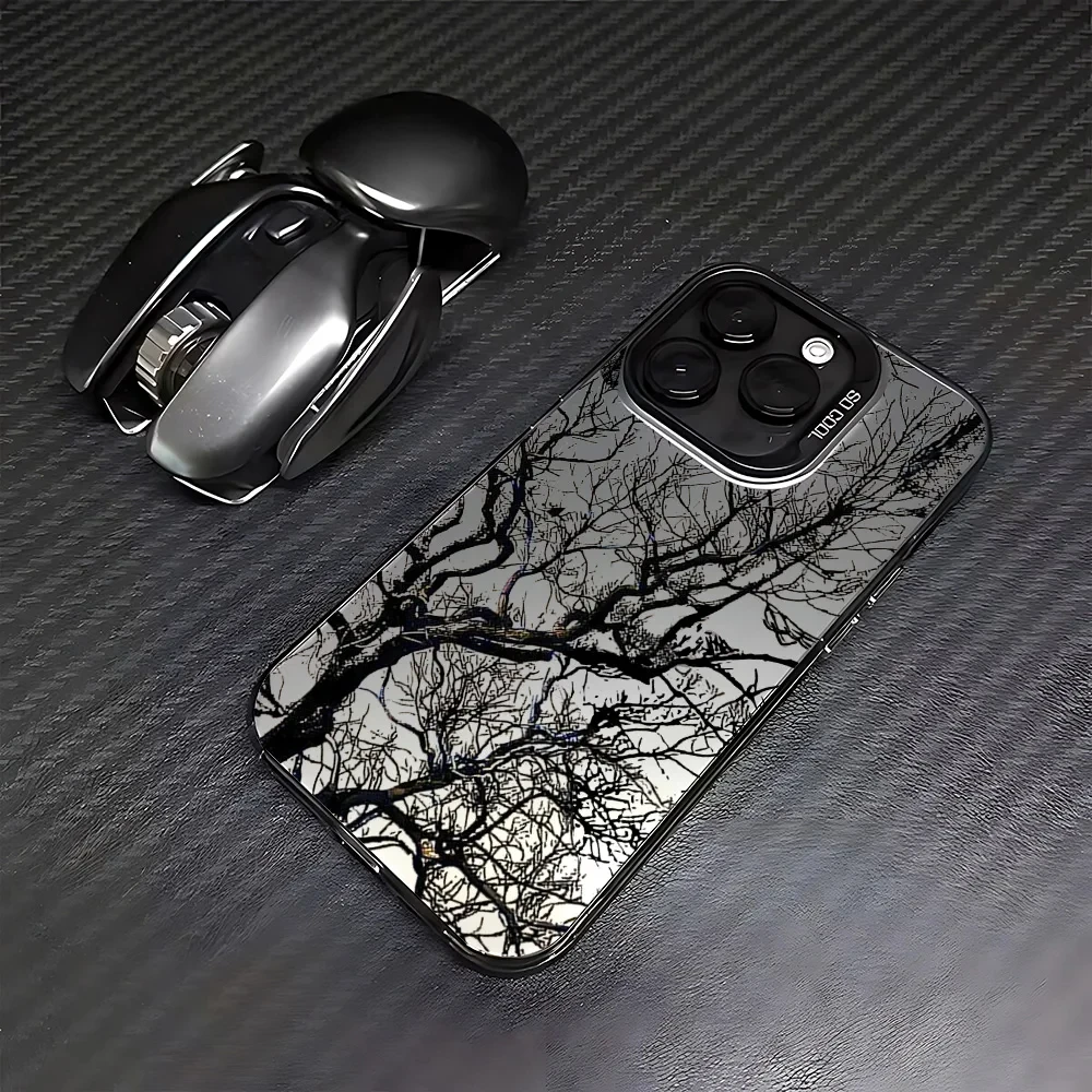 Sleek Sketch Black Tree Branches Anti-Fall Matte Phone Case