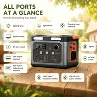 Station d'alimentation portable 500W avec kit de panneaux solaires pliables 100W en option, générateur d'énergie à charge rapide, alimentation de grande capacité pour le camping, les voyages, la maison, les camping-cars et les aventures en plein air 4