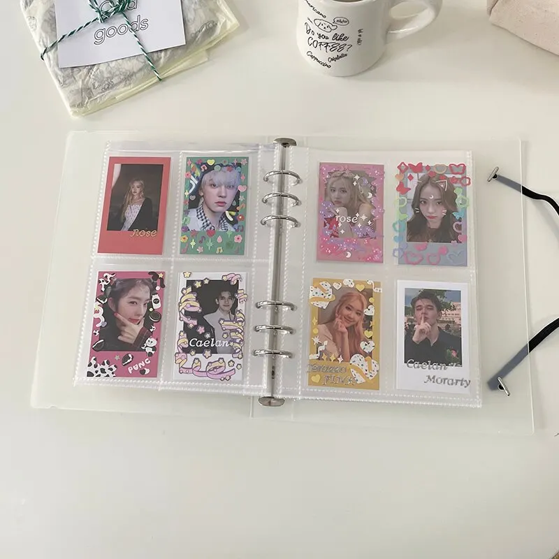 Photo Scrapbook Binder A5 Matte Heart Photo Scrapbook Binder Refillable 3'' Idol Collection Binder for Girls