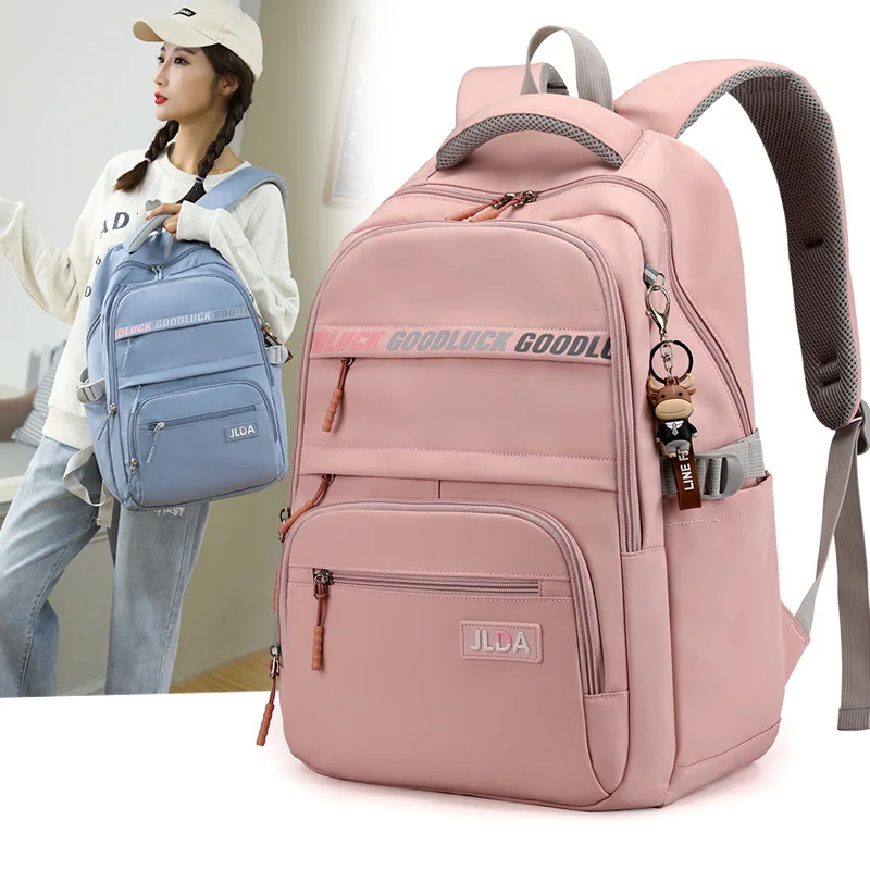 

School Backpack Teen Girls Laptop Travel Backpack for Student Multi-Pocket Daypack Bookbag Waterproof Student Schoolbag Rucksack