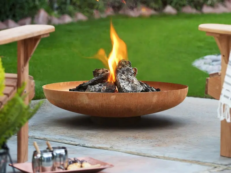 Patio Garden Round 80 cm Corten Steel Fire Bowl Fire Pit Patio Garden Round 80 cm Corten Steel Fire Bowl Fire Pit