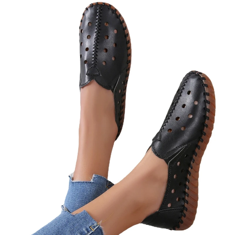 Flat Bottom Spring, Summer and Autumn New Pure Hand-sewn Casual Shoes Women's Fashion Casual Breathable Women's Shoes