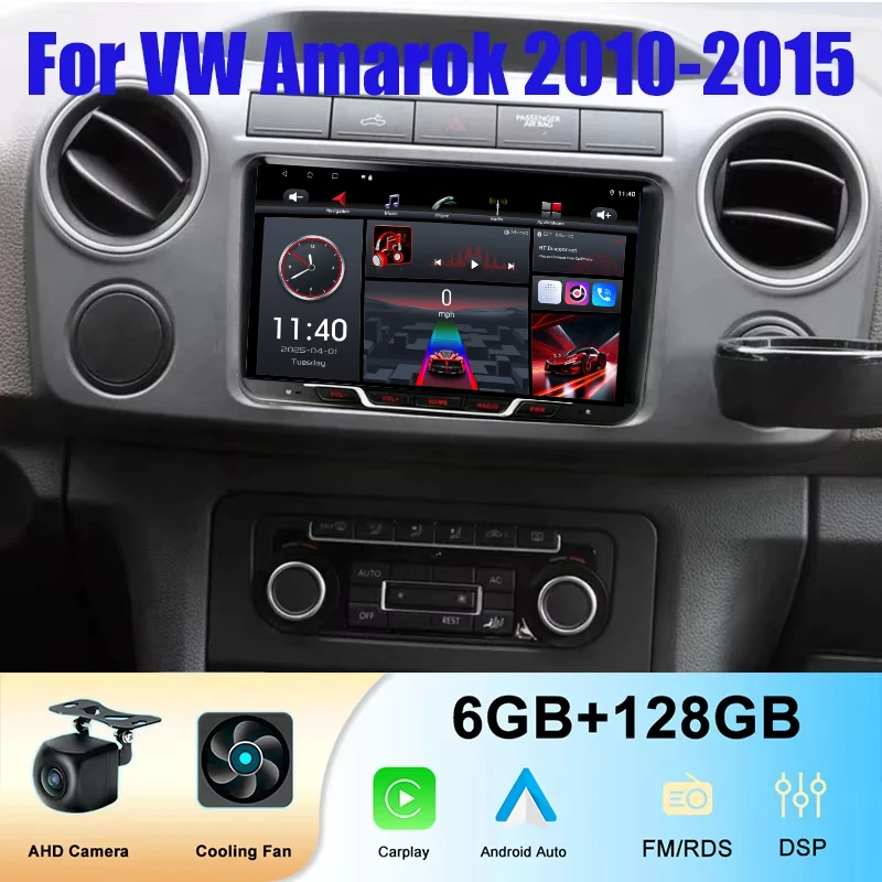 SXAUTO ¦ 8G+256G ¦ Android 14 IPS Autoradio Pour VW Amarok Crafter Van Man (2016-2021) - Sans Fil Carplay/Android Auto/DSP - Caméra + MIC - 10.1 Pouce