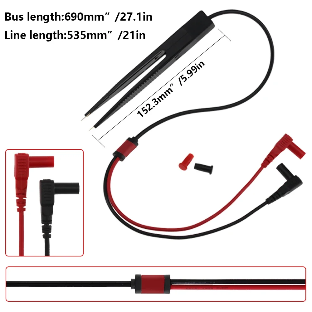 69cm multimetro sonda multimetro digitale SMD SMT Test Clip Meter pinzette sonda per FLUKE per Vichy resistore multimetro Tester