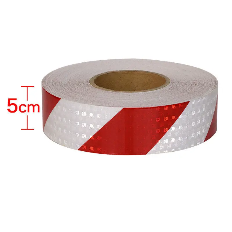 Reflective Tape Red White Sticker Self-adhesive Car Safety Warning Reflective Film Truck Tape