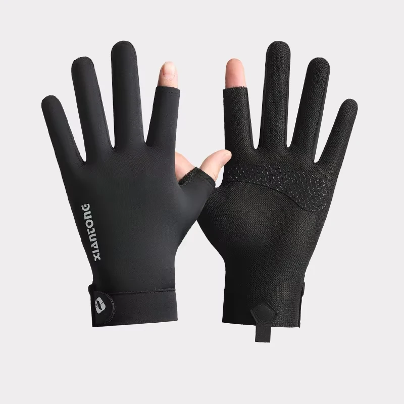 Summer UV Protection Gloves Two-Fingerless Non-Slip Gloves for Men Women Breathable Gloves for Driving Cycling Climbing Workout
