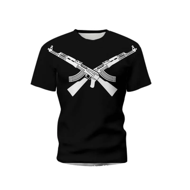 New Summer Men's T-shirt Personality Ak47 Series 3d Printed