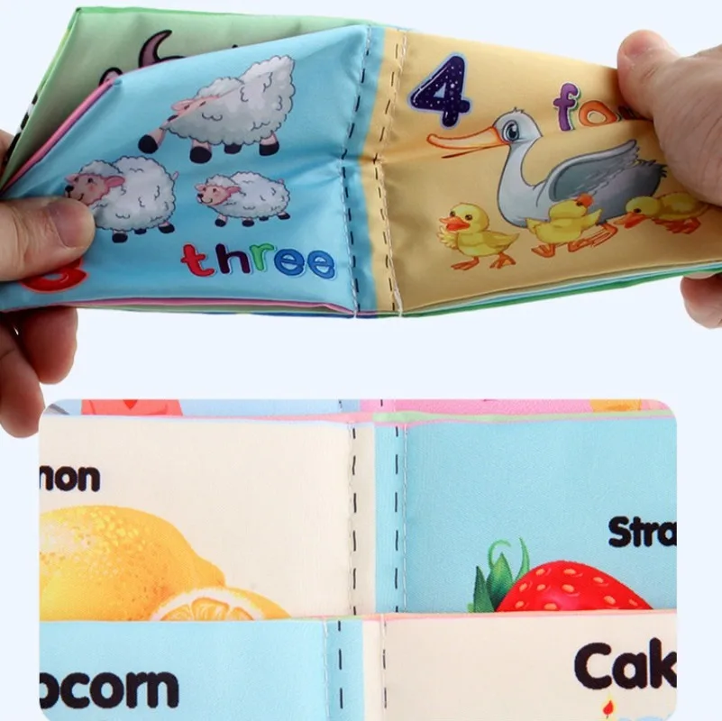 Cloth Book Toddler Soft Baby Books Rustle Sound Baby Quiet Books Infant Early Learning Educational Toys 0 -12 Months Tear-proof 2