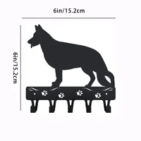 1pc German Shepherd Key Rack Dog Leash Hanger - 9 inch/ 6 inch Wide Metal Wall Art Wall hanging Towel Rack Coat Home Decor 2