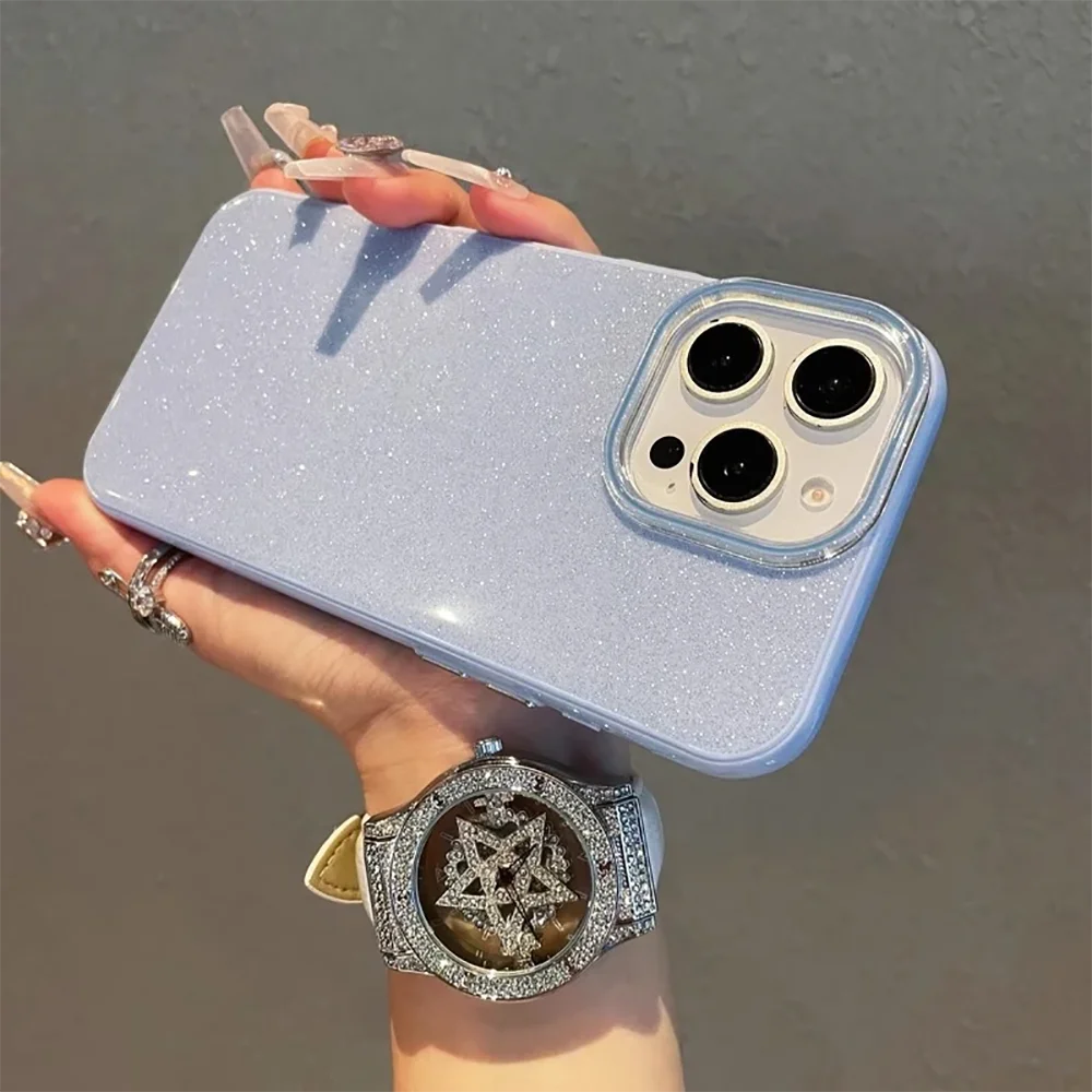 Luxury Hybrid Glitter Candy Color Silicone Soft PC Phone Case