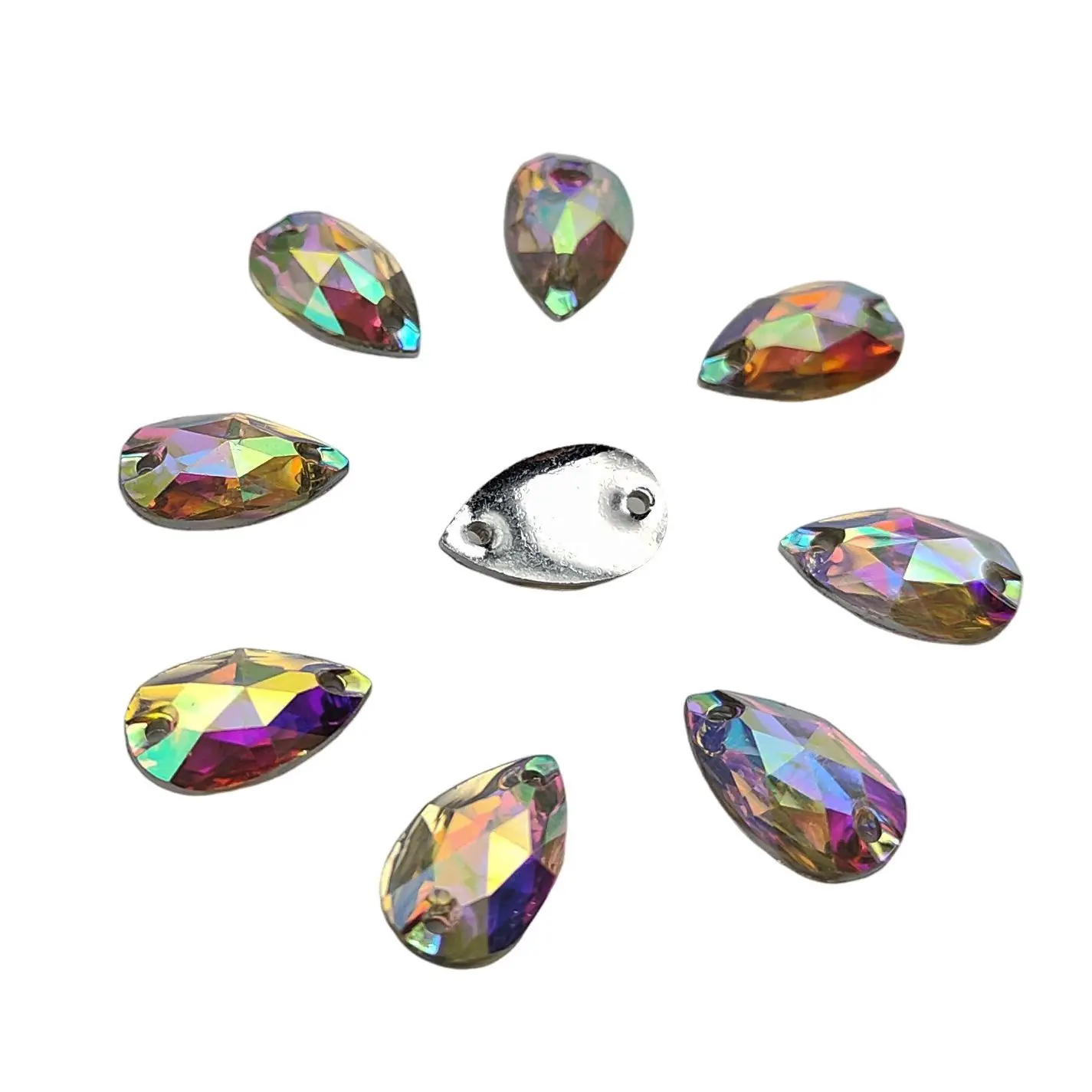Teardrop Shape Three Size Sew On Resin Rhinestones With Two Holes AB Color Flatback Stones Strass For Clothing Garment Wedding resin rhinestones sew on rhinestones non hot fix rhinestones sewing rhinestones resin rhinestones and pearls non hotfix rhinestones rhinestone accessories rhinestones beads resin craft decoration