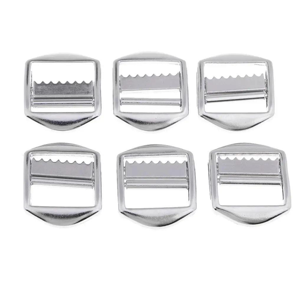 6Pcs Mini Metal Buckle Slider Backpack Luggage Belt Strap Wrapping Buckles