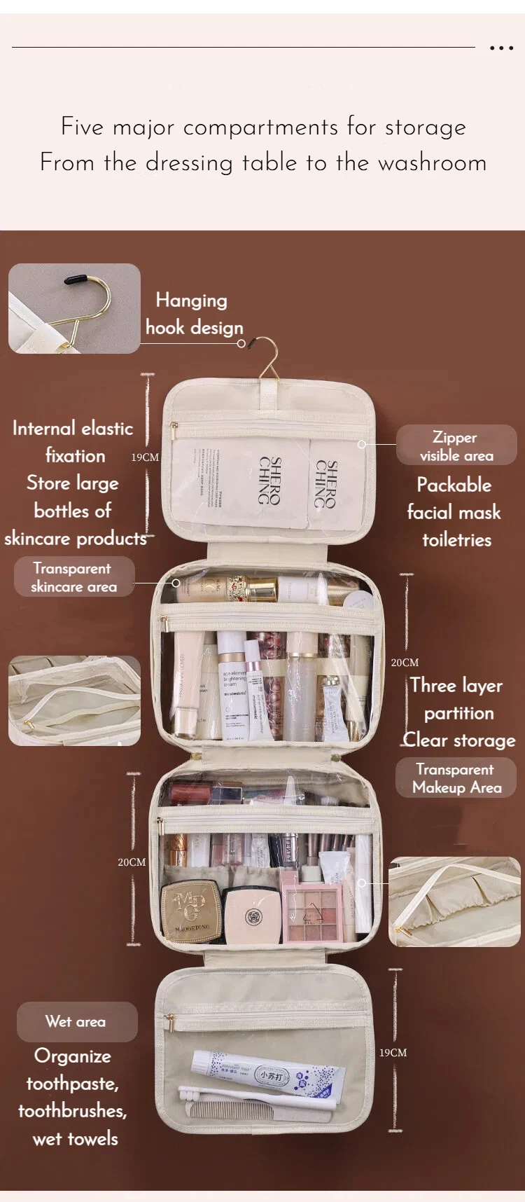 Large Makeup Toiletries Organizer - Your Ultimate Travel Companion for Beauty Essentials