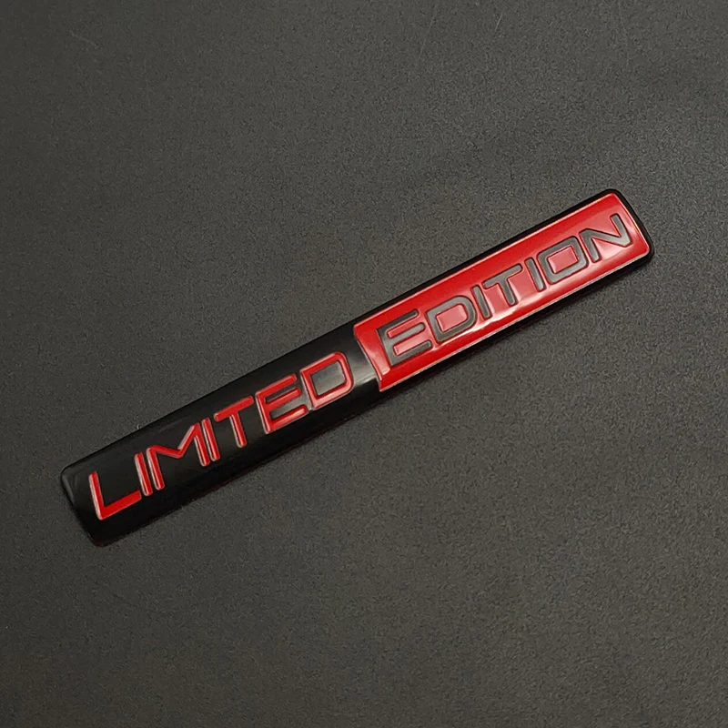 3D Chrome Red Black Aluminum LIMITED EDITION Emblem Badge Car Stickers Motorcycle Decal Accessories