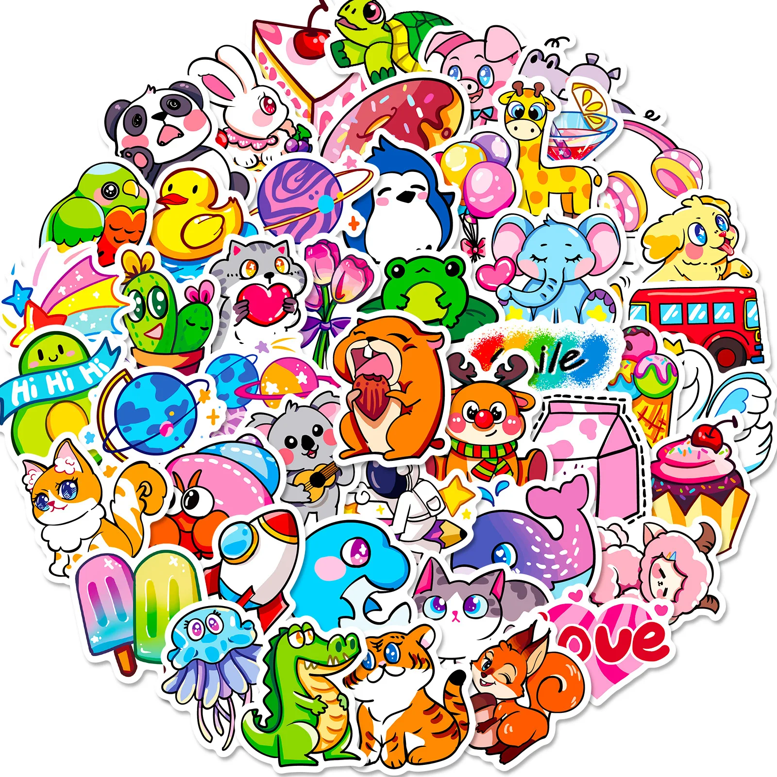 

50 шт. новые милые стильные водостойкие стаканы, ноутбуки, наклейки для украшения багажа, водонепроницаемые наклейки