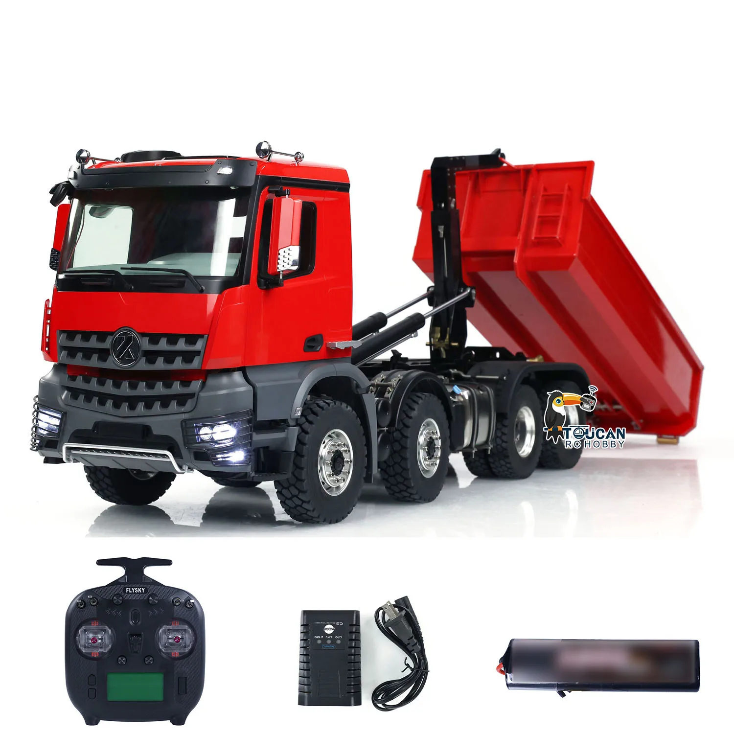 Toys 1/14 K3365 Kabolite 8X8 Red RC Hydraulic Dump Truck RTR Remote Control Painted Finished Tipper Vehicle Cars Model for Boys 2