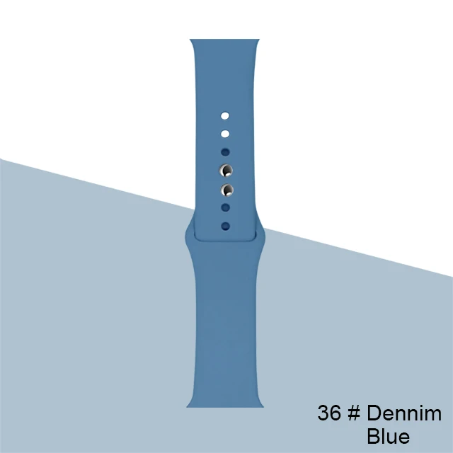 Silicone Strap For Apple Watch band 45mm 41mm 44mm 40mm 38mm 42mm Watchband Bracelet Correa For Iwatch Series 6 Se 5 4 3 7 Dcnim-Blue-36