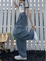 Retro Style Straight Leg Jeans For Female Niche Design, Loose And Multi Pocket Wide Leg Pants For Women's Jeans 4